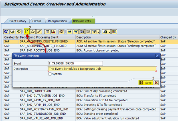 How to schedule a Background Job by triggering an Event – SAP for Beginners